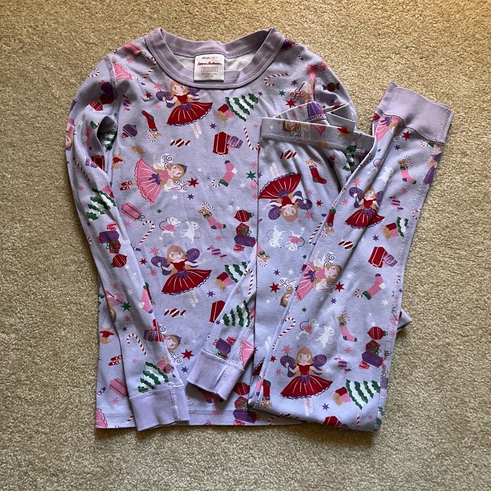 Hanna Andersson Longjohns in Nutcracker Print size 10